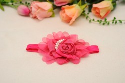  Online Baby Girl Headband with Lovely Pearl Roses in Pink