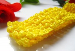  Bright and Beautiful Yellow Partywear Kids Crochet Headband