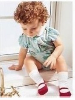  Red White BabyGirl cotton Shoe SocksFit for babies of  1-2 years