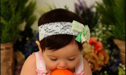  Indian Baby Headband with Netted Green Bow