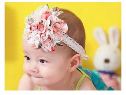  Pink Lace and chiffon Small Flower Princess NewBorn BabyGirl Soft Headband