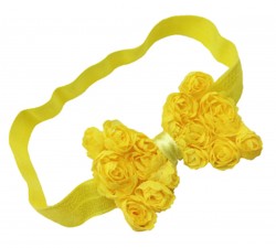  Pretty Yellow Fashionable Infant Girl Headband with Flowers Bow
