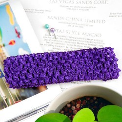  Crochet Knitted soft Elastic NewBorn BabyGirl Dark Purple Headband 