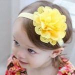 Gorgeous Yellow headband for Toddlers in India with Designer Net Flower