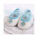 AkinosKIDS Booties With Floral Applique - White
