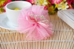  Pink Crown Glitter Net BabyGirl HairClip