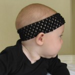  Crochet Knitted soft Elastic NewBorn BabyGirl Black  Headband 