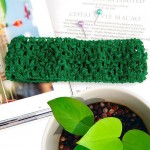  Crochet Knitted soft Elastic NewBorn BabyGirl Bottle Green Headband 