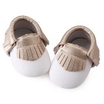 AkinosKIDS Booties With Fringed Design - Gold White